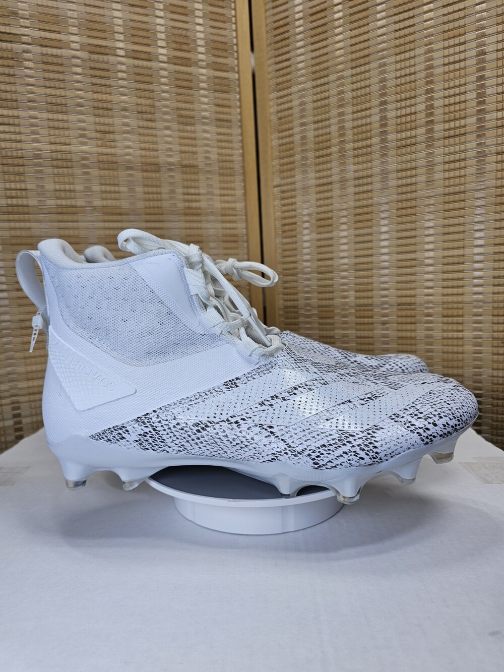adidas Adizero Chaos Football Cleats White Snakeskin Men's Size 12 IE4005